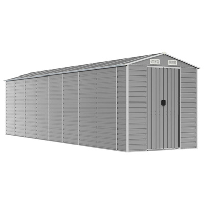 Domek ogrodowy jasnoszary 191x810x198 cm Stal ocynkowana
