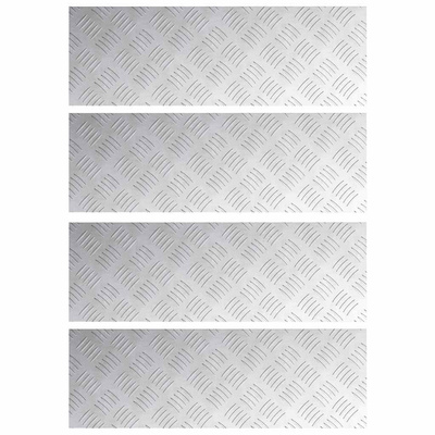 Stopień Prostokątny 4 pcs Srebrny 60 x 20 cm Aluminium