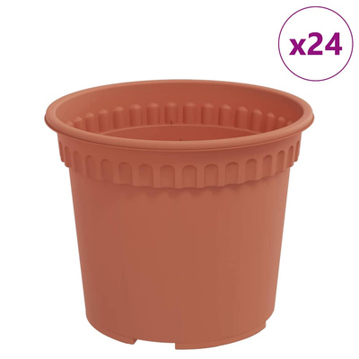 Okrągła doniczka na kwiaty 24 pcs Czerwony ceglasty