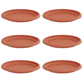 Okrągły Talerzyk Kwiatowy 6 pcs Czerwony ceglasty ? 19 x 2 cm