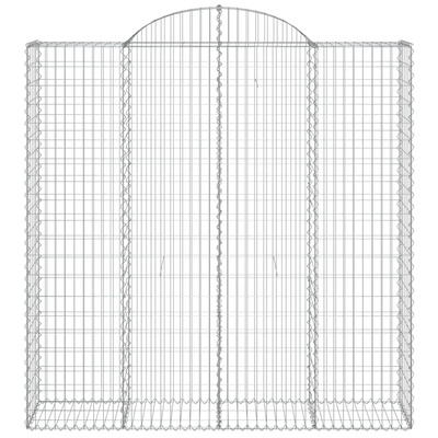 Kosze gabionowe, 10 szt, 200x50x200/220cm, galwanizowane żelazo