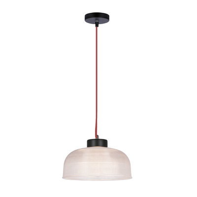 Lampa wisząca 27cm szklana/czerwony kabel Liverpool Ledea 50101288
