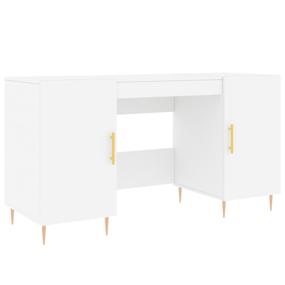 vidaXL Biurko, białe, 140x50x75 cm, materiał drewnopochodny wariant 10