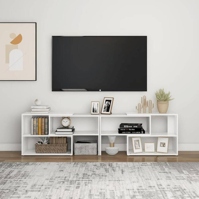 vidaXL Szafka pod TV, biała, 149x30x52 cm, materiał drewnopochodny