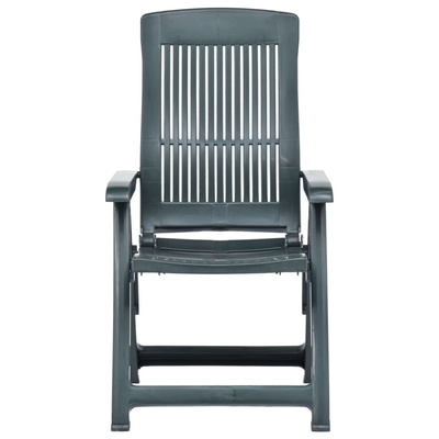 Rozkładane krzesła do ogrodu, 2 szt., plastikowe, zielone