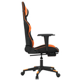 vidaXL Masujący fotel gamingowy z podnóżkiem, czarno-pomarańczowy wariant 4