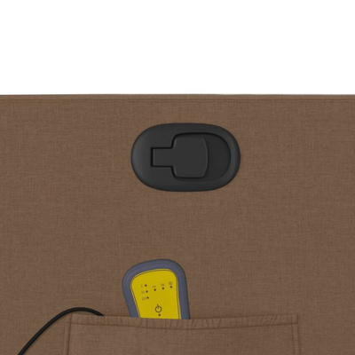 vidaXL Rozkładany fotel masujący, brązowy, obity tkaniną