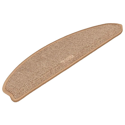 Maty na schody 15 szt. 65x21x4 cm Jasnobrązowe, półokrągłe, duże