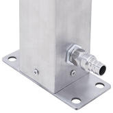 Kran ogrodowy na kwadratowym słupku, 100 cm, stal nierdzewna