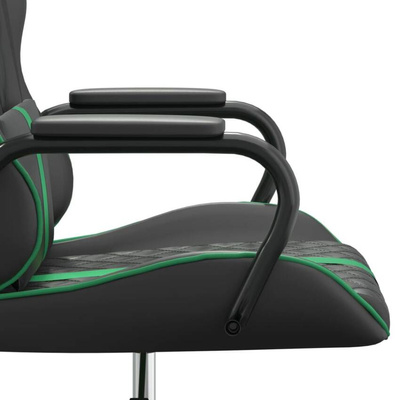 vidaXL Fotel gamingowy, czarno-zielony, sztuczna skóra model standard