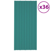 Panel dachowy 36 pcs zielony 100 x 45 cm Stal galwanizowana