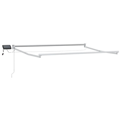Markiza ręczna z LEDami Ciemnoszary 100% Poliester i Aluminium