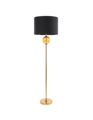 Lampa podłogowa LEONA czarna E27 100W złota