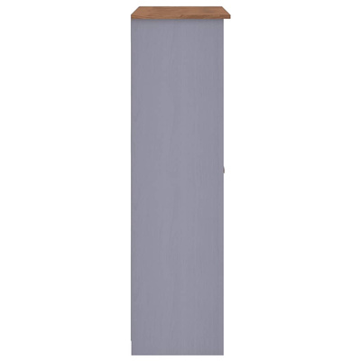 vidaXL Szafa trzydrzwiowa, szara, 118x50x171,5 cm, sosna, seria Panama
