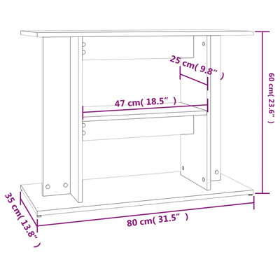 Szafka pod akwarium, czarna, 80x35x60 cm
