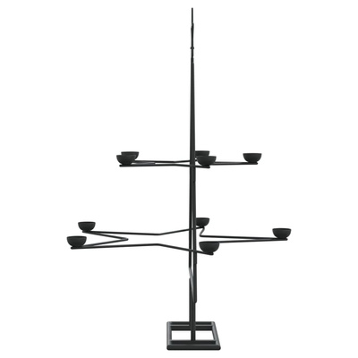 Metalowa choinka świąteczna, do dekoracji, czarna, 75 cm