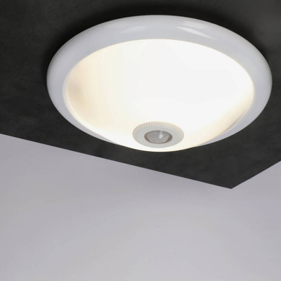 Plafon z czujnikiem ruchu i zmierzchu APLIS White SENSOR, 2xE27, 30cm, IP20, biały, okrągły EDO777583 EDO Solutions