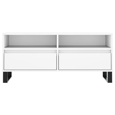 vidaXL Szafka pod TV, biała, 100x34,5x44,5 cm, materiał drewnopochodny model standard