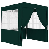 vidaXL Namiot imprezowy ze ściankami, 2x2 m, zielony, 90 g/m²