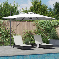 Parasol plażowy Ze LED Lights piaskowy 286 x 284 x 270 cm