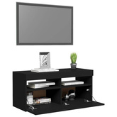 Szafka pod TV z oświetleniem LED, czarna, 90x35x40 cm vidaXL