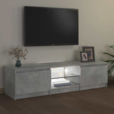 Szafka pod TV z LED, szarość betonu, 140x40x36 cm