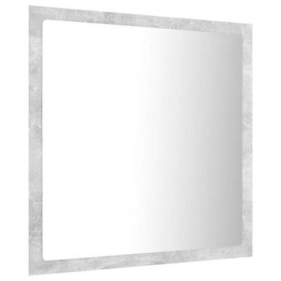 vidaXL Lustro łazienkowe LED, szarość betonu, 40x8,5x37 cm, akryl