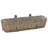 vidaXL Donice balkonowe, 2 szt., wiklina z wyściółką z PE, 80 cm