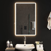 vidaXL Lustro łazienkowe z LED, 50x80 cm