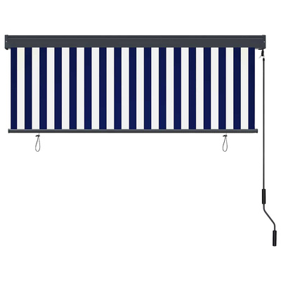Roleta Niebieski i biały 180 x 250 cm Materiał i Aluminium