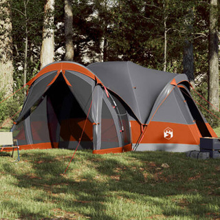 vidaXL Namiot rodzinny tipi, 8-os., szaro-pomarańczowy, wodoszczelny model standard