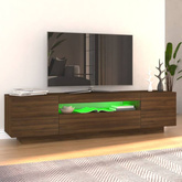 vidaXL Szafka pod TV z oświetleniem LED, brązowy dąb, 160x35x40 cm