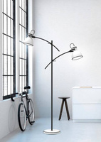 Lampa podłogowa czarno-biała regulowana prosta 2x40W Zumba 52-72672