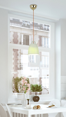 Lampa wisząca SEWILLA zielona - z ceramicznym kloszem - skandynawska lampa nad stół