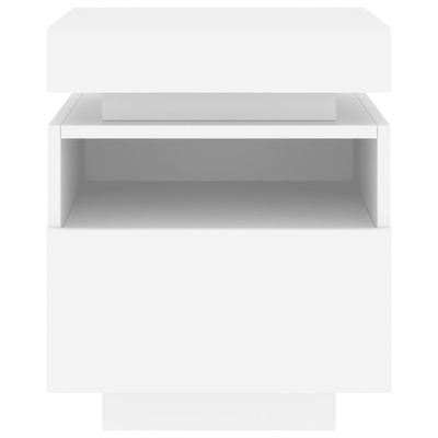 Szafki nocne z oświetleniem LED, 2 szt., białe, 40x39x48,5 cm