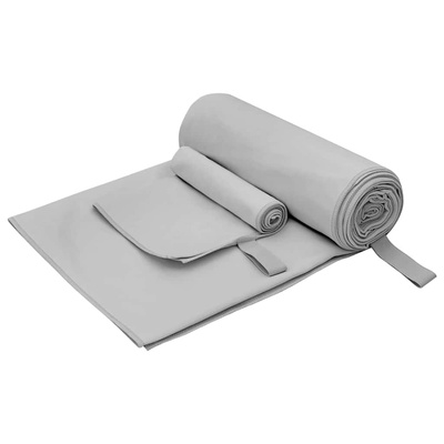Zestaw Ręczników Sportowych 2 pcs Szary tkanina
