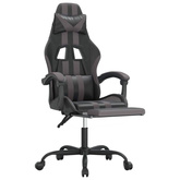 vidaXL Obrotowy fotel gamingowy z podnóżkiem, czarno-szary model standard