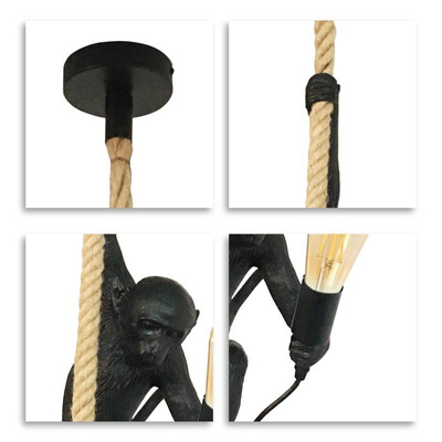 Lampa Wisząca Czarna Małpa Abruzzo Pino E27