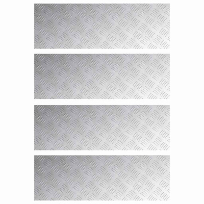 Stopień Prostokątny 4 pcs Srebrny 90 x 30 cm Aluminium