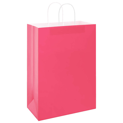 Torby papierowe 250 szt. z uchwytami Różowe 32x17x44 cm