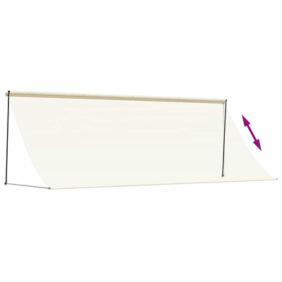 Markiza zwijana, kremowa, 350x150 cm, tkanina i stal