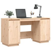 vidaXL Biurko, 140x50x75 cm, lite drewno sosnowe