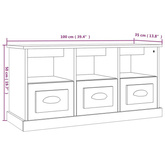 vidaXL Szafka pod TV, wysoki połysk, biała, 100x35x50 cm