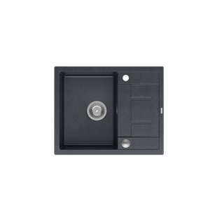 MORGAN 116 GraniteQ zlewozmywak black diamond z syfonem Push To Open stal szlachetna 1-komorowy z/o + zaczepy 4 szt