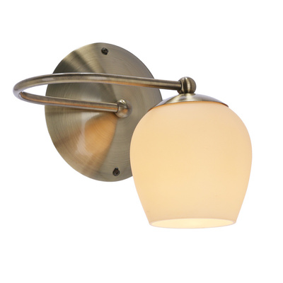 Serano lampa kinkiet patynowy 1x60W E27 klosz kremowy