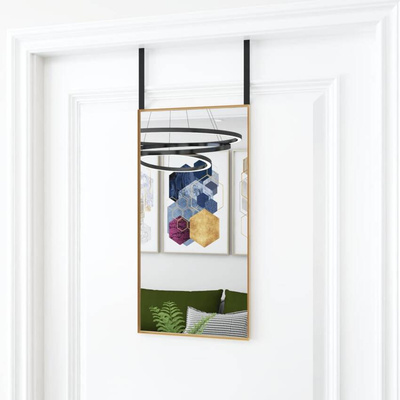 vidaXL Lustro na drzwi, złote, 30x60 cm, szkło i aluminium