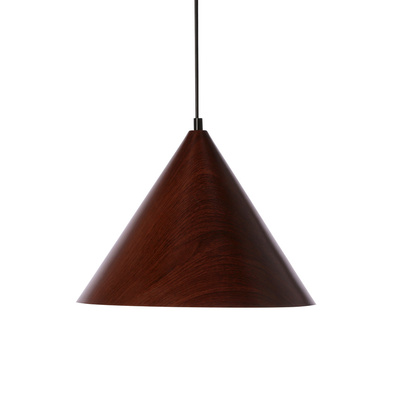 Dunca Lampa Wisząca 32 Czarny 1X40 E27 Klosz Ciemny Orzechowy