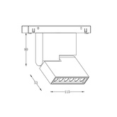 Oprawa szynowa Abigali LWQ-M11 Magneto (48V, ściemnianie 1-10V) 12W 3000K CRI>90