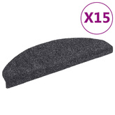 Maty na schody samoprzylepne 15 szt. 65x21x4 cm Ciemnoszary Półokrągły Duży