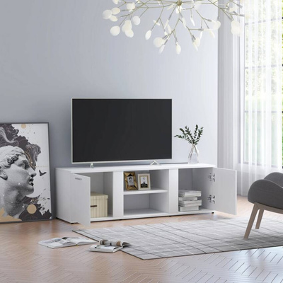 vidaXL Szafka pod TV, biała, 120x34x37 cm, materiał drewnopochodny